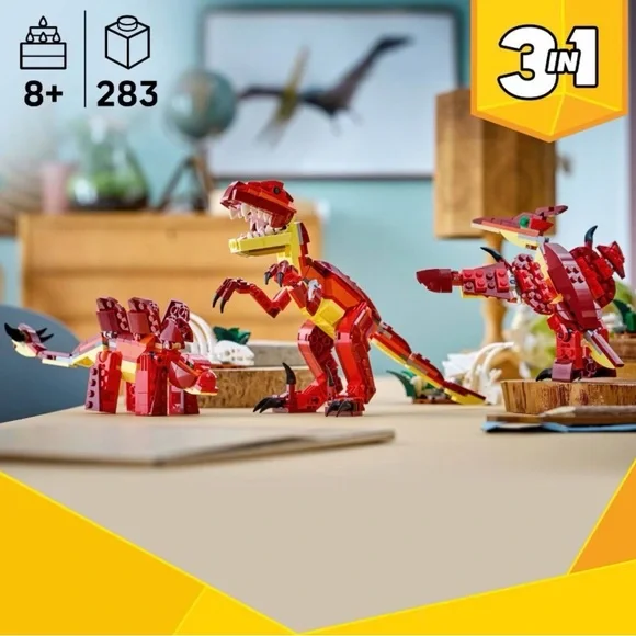 LEGO Creator 3-in-1 Dinosaur Set - Red and Yellow - NWT - Picture 5 of 5
